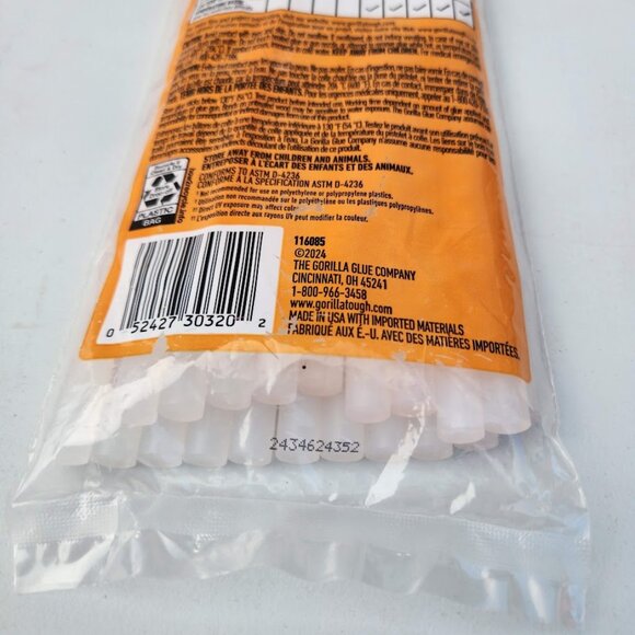 NEW Gorilla Hot Glue Sticks Clear Full Size 8" Long 20 Count Arts and Crafts Cra - Picture 10 of 14